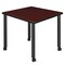 Regency Kee Mobile Tables, 30 W, 30 L, 29 H, Wood, Metal Top, Mahogany TBMC3030MHBK - alternate 1
